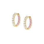 CHIC & CHARM JOYFUL ed. earrings in 925 sterling silver and cz (BICOLOR) (PINK Fin. Yellow gold)