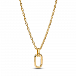 14k gold-plated large openable link pendant necklace