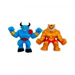 Фигурки-тянучки Elastikorps fighters Золотой Тигр и Синий Бык 7см