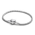 Faceted snake chain sterling silver bracelet with engravable heart clasp