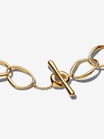 Organically shaped link14k gold-plated bracelet