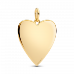Engravable oversized heart 14k gold-plated pendant