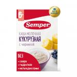 Каша Semper молочная кукуруза черника 6м+ 180 гр