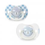 Пустышка ночная Suavinex Wild голубая 0-6м 2шт