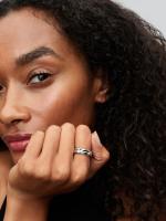 Rippled sterling silver ring