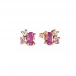 MOSAICA earrings in 925 sterling silver and colored cubic zirconia (011_Rose Gold)