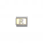 Composable Classic GLITTER LETTER steel, enamel and 18k gold (R)