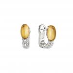 MYRADIANCE earrings ed  PRECIOUS in 925 silver  white topaz and natural stones (004_CITRINE QUARTZ)