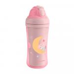 Поильник с трубочкой KikkaBoo Moony me Pink 220мл