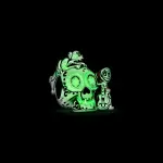 Шарм Disney Pixar Coco в виде черепа из стерлингового серебра с красной, зеленой, оранжевой, желтой, розовой и светящейся в темноте эмалью.