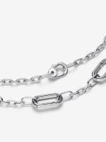 Sterling silver small-link necklace with five openable links