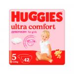 Подгузники Huggies Ultra Comfort размер 5 Girl 12-22 кг 42 шт