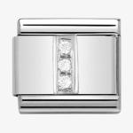 Composable Classic ALPHABETH stainless steel, Cub, zirc and 925 sterling silver (09_I)