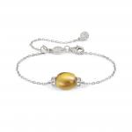 MYRADIANCE bracelet ed  PRECIOUS in 925 silver (LARGE)  white topaz and natural stone (004_CITRINE QUARTZ)