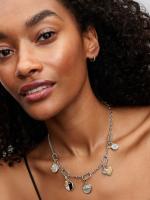 Shell sterling silver mini dangle with clear cubic zirconia