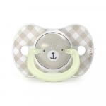 Пустышка ночная Suavinex Wild бежевая 6-18м 2шт