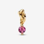 Позолоченная подвеска 14k с розовым кристаллом флокса