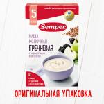 Каша Semper молочная гречневая чернослив яблоко 5м+ 180 гр