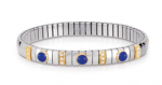 EXTENSION N.Y. Bracelet (S) in stainless steel with 18k gold, Cubic Zirconia and stones (LAPIS LAZULI)