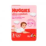 Подгузники Huggies Ultra Comfort для девочек размер 3 5-9 кг 94 шт