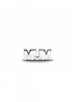 MUM sterling silver charm with clear cubic zirconia