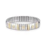 EXTENSION N.Y. bracelet (M) in stainless steel with 18k gold and Cubic Zirconia (WHITE)