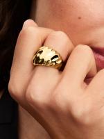 Rippled 14k gold-plated ring