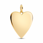 Engravable oversized heart 14k gold-plated pendant
