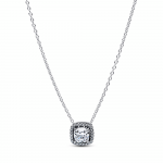 Sterling silver collier with clear cubic zirconia
