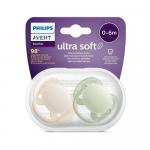 Пустышка Philips Avent Ultra soft Premium Neutral 0-6м+ 2 шт