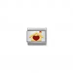 Composable Classic LOVE 2 stainless steel, enamel and 18k gold (Home with heart)