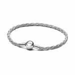 Twisted snake chain sterling silver bracelet