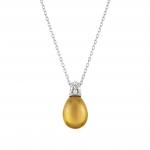 MYRADIANCE necklace ed  PRECIOUS in 925 silver (LARGE)  white topaz and natural stone (004_CITRINE QUARTZ)