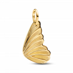 Engravable butterfly wing 14k gold-plated pendant