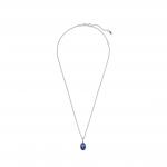 Sterling silver collier with princess blue crystal and clear cubic zirconia