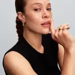 Rippled 14k gold-plated hoop earrings