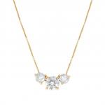 COLOR WAVE necklace in 925 sterling silver and cubic zirconia (Yellow Gold)