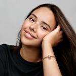 Шарм Moon из 14-каратного розового золота со звездообразным синим кристаллом и прозрачным кубическим цирконием