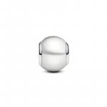 Sterling silver charm with white lacquered artificial pearl