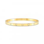 PRETTY BANGLES bracelet in steel and SQUARE cz (LARGE SIZE) (012_Yellow Gold)