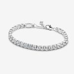 Sterling silver tennis bracelet with clear cubic zirconia