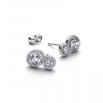 Sterling silver stud earrings with clear cubic zirconia
