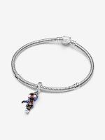 Marvel Spider-Man Miles Morales sterling silver dangle with red, blue, white and black enamel