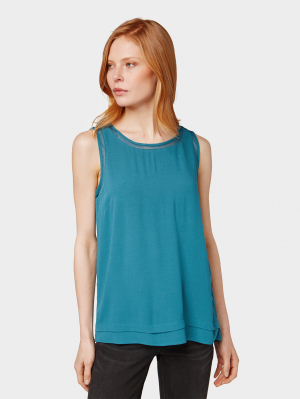 sleeveless blouse w, Tropical Lagoon, 40