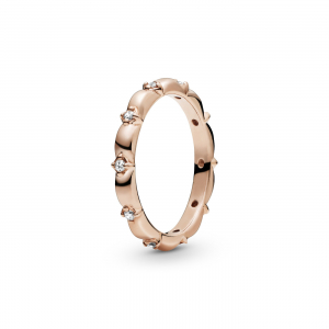 Pandora Rose ring with clear cubic zirconia