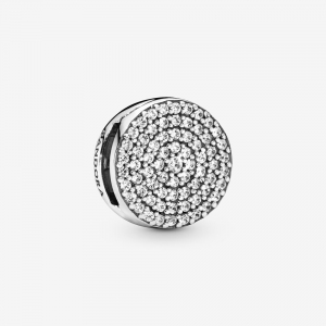 PANDORA Reflexions silver clip charm with clear cubic zirconia