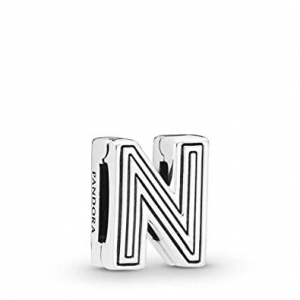 Pandora Reflexions letter N silver clip charm