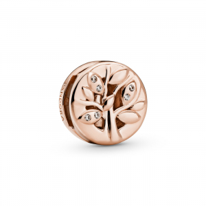 Family tree Pandora Rose clip charm with clear cubic zirconioa