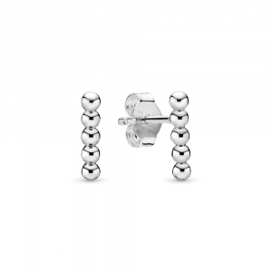 Beaded sterling silver stud earrings