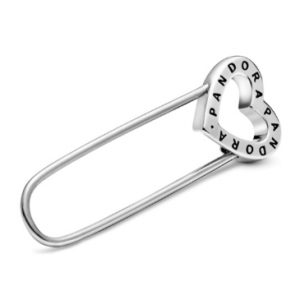 Sterling silver and stainless steel pin brooch